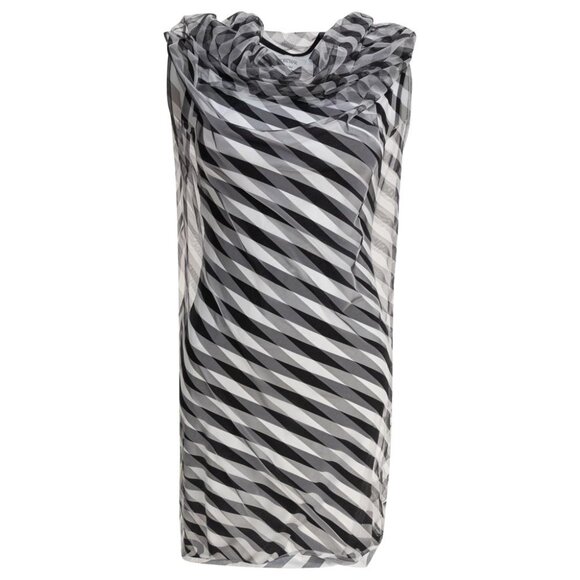 Max Mara Sportmax Draped Striped Dress tag size L Women - Picture 1 of 4